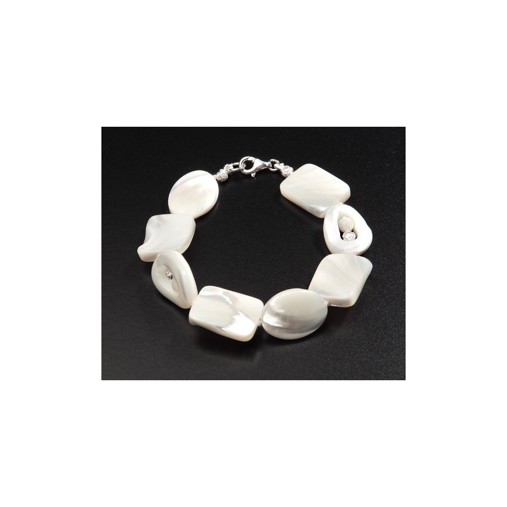 Pulsera de plata y nácar