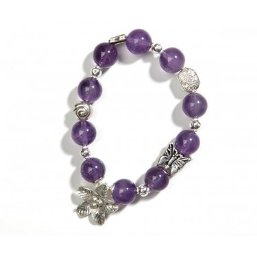 Pulsera de bolas de amatista