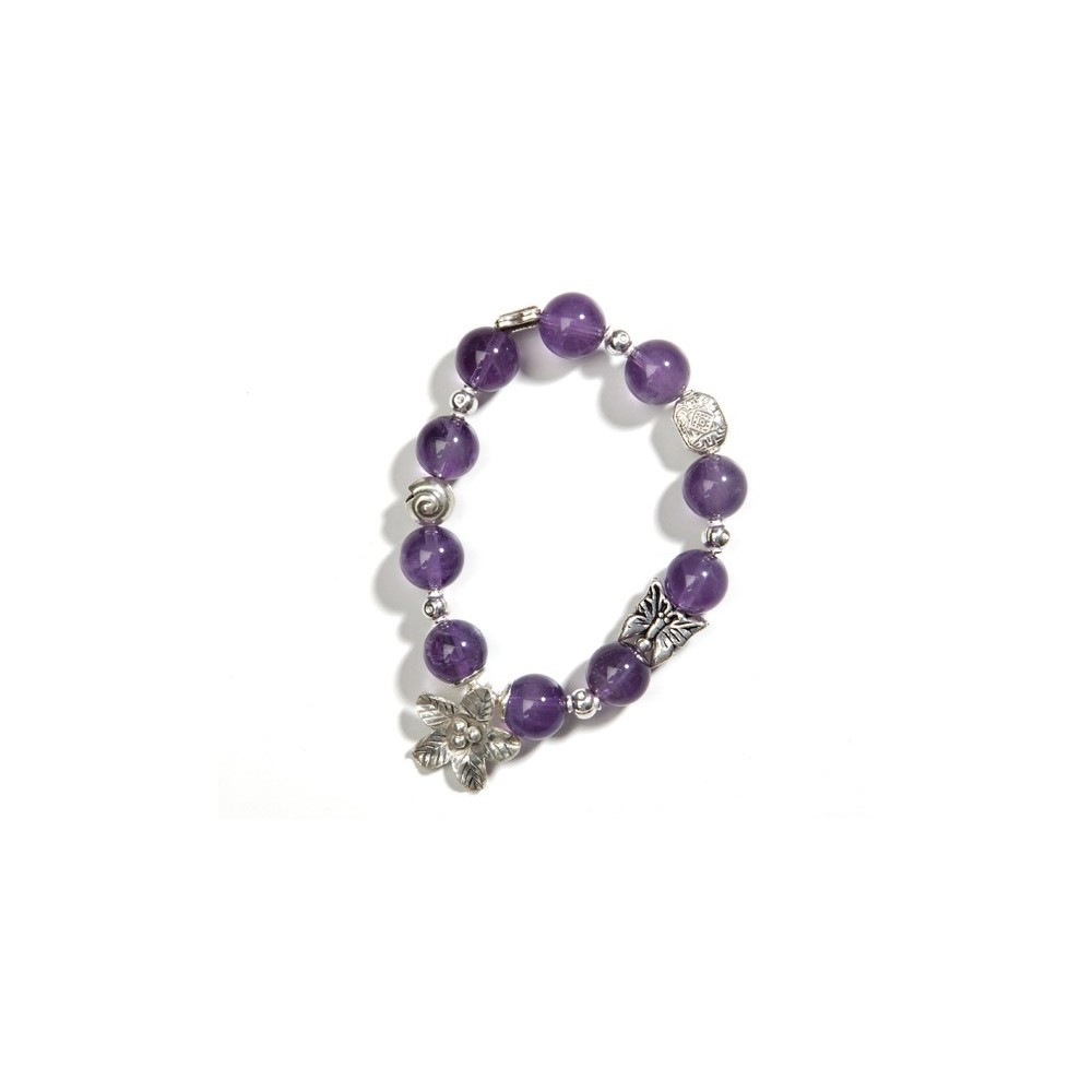 Pulsera de bolas de amatista