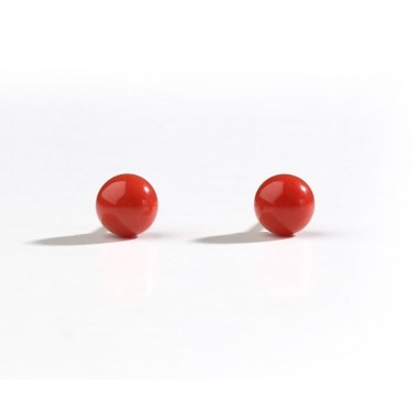 Pendientes de oro de 18K y coral