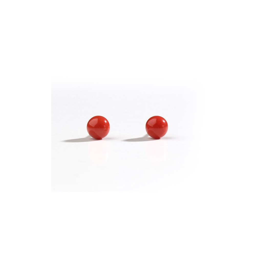 Pendientes de oro de 18K y coral