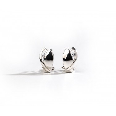 Pendientes de oro blanco con brillantes artificial