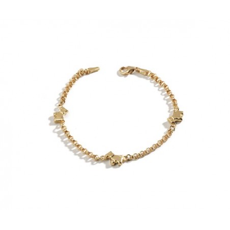 Pulsera de oro con tres perritos