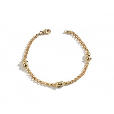 Pulsera de oro con tres ositos