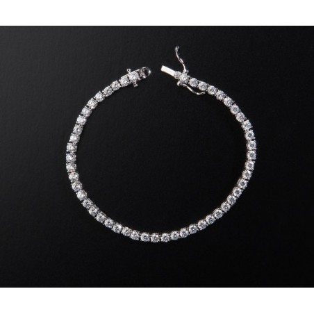 Pulsera de plata con brillante artificial