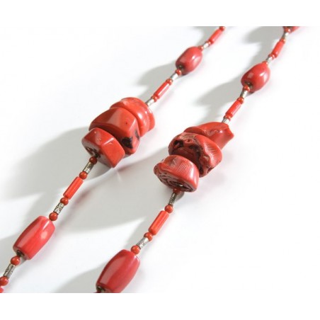 Collar de coral del pacifico y plata