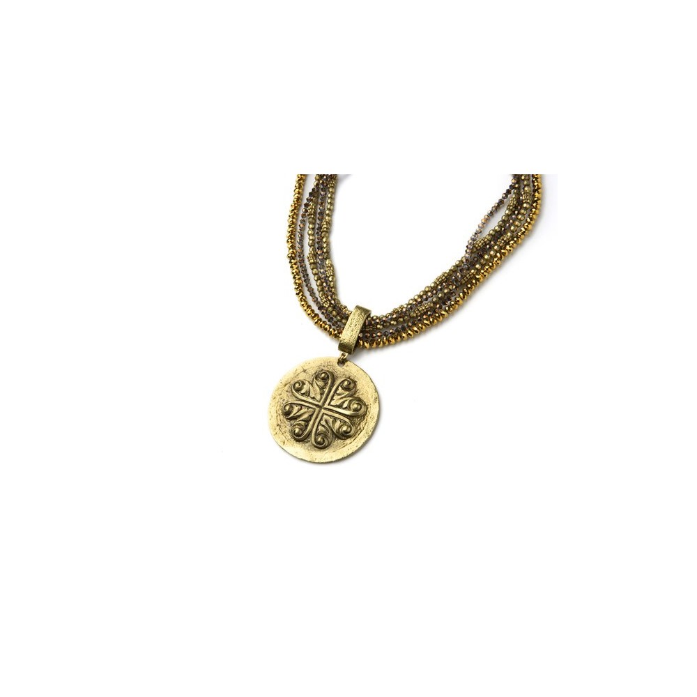 Collar 5 vueltas colgando disco