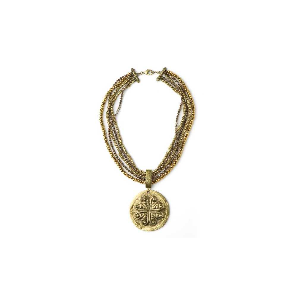 Collar 5 vueltas colgando disco
