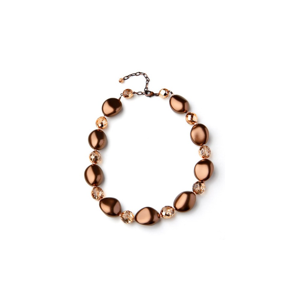 Collar regulable de perla barroca y cristal bohemia