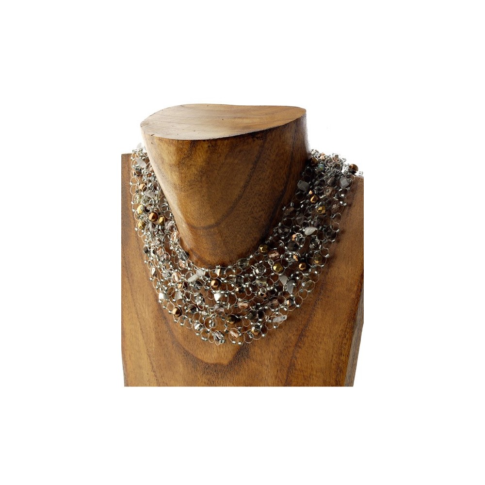 Gargantilla de red con cristal Swarovski,bohemia, perlas...