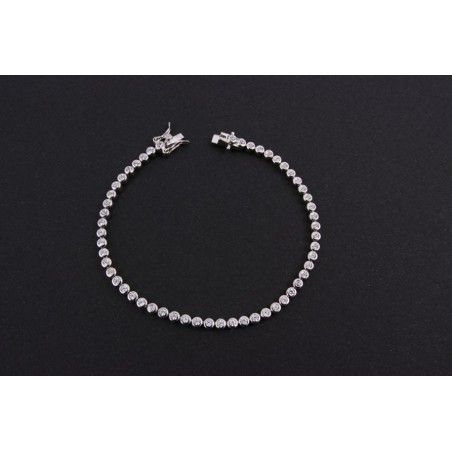 Pulsera de plata baño de oro blanco y brillantes artificiales