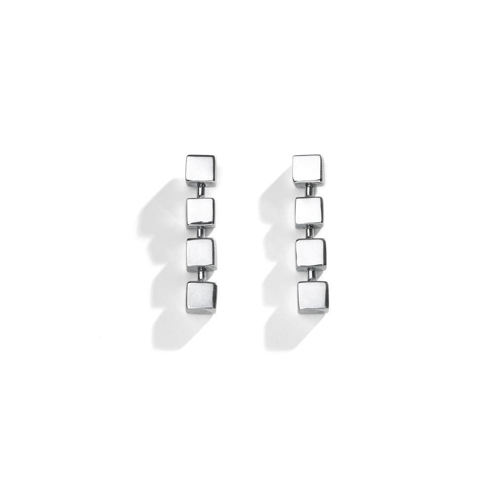 Pendientes de plata 4 cuadrados