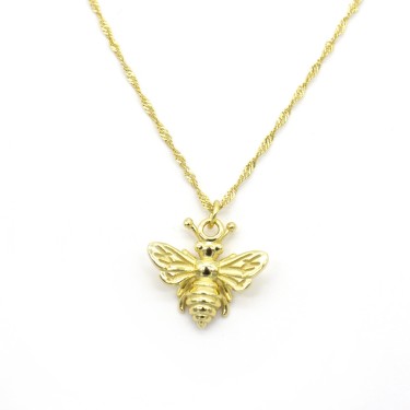 Colgante abeja plata dorada