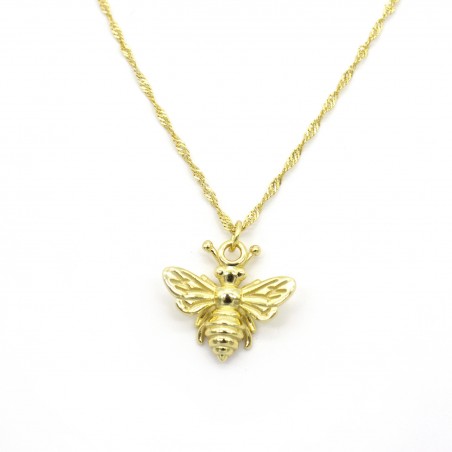 Colgante abeja plata dorada